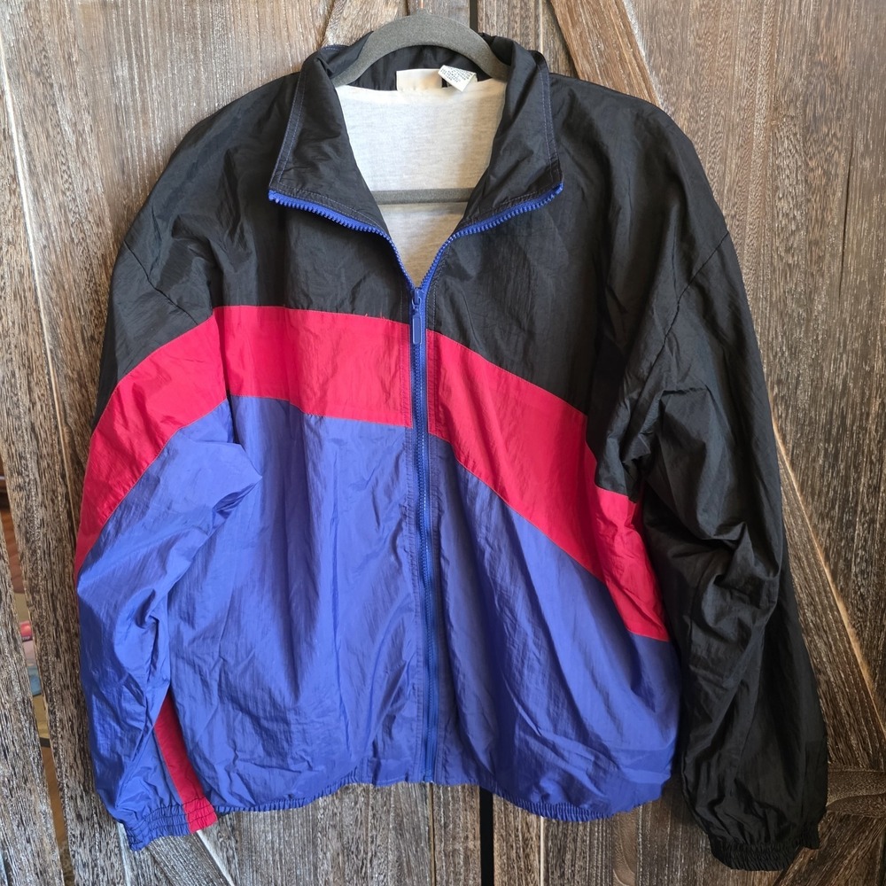 Sun River Clothing Co Jacket Adult Size Medium Colorblock‎ Windbreaker Vintage